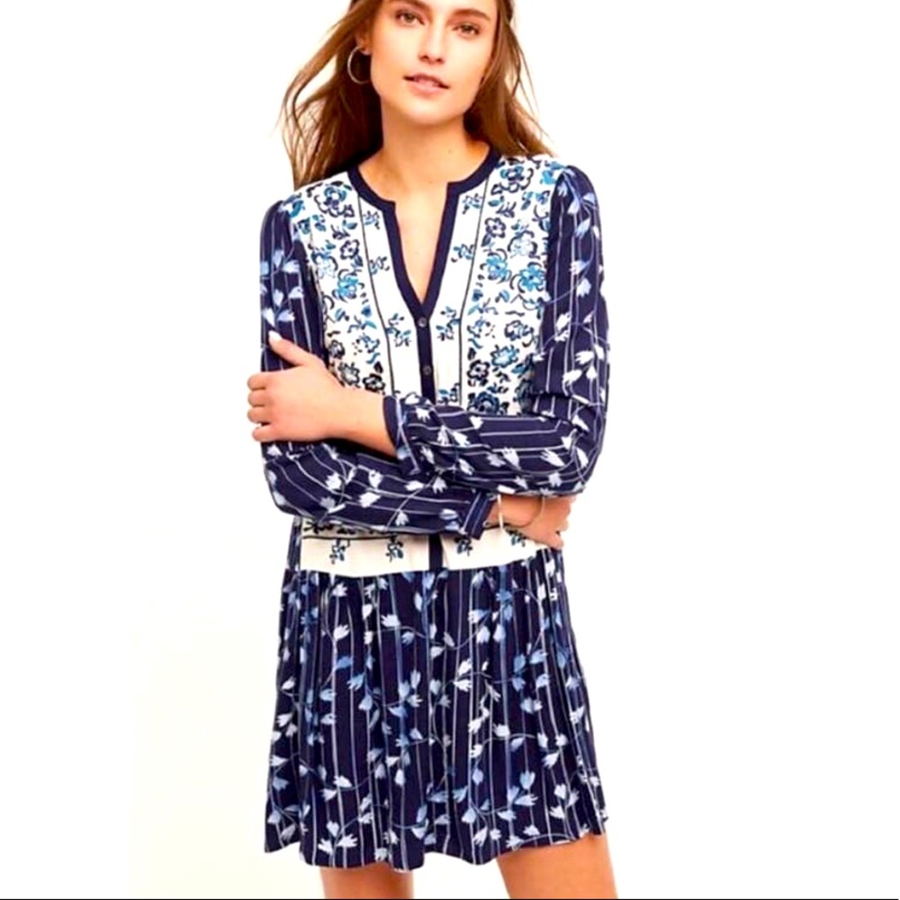 Tiny for Anthropology Floral Embroidered Shift Dress